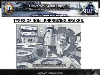 AIRCRAFT LANDING GEAR
TYPES OF NON - ENERGIZING BRAKES.TYPES OF NON - ENERGIZING BRAKES.
 