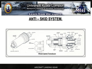 AIRCRAFT LANDING GEAR
ANTI – SKID SYSTEM.ANTI – SKID SYSTEM.
 