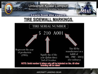 AIRCRAFT LANDING GEAR
TIRE SIDEWALL MARKINGS.TIRE SIDEWALL MARKINGS.
 