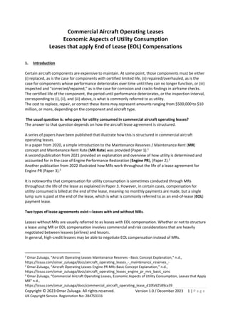 Aircraft Leasing - Economic Aspects of Utility Consumption - End of ...