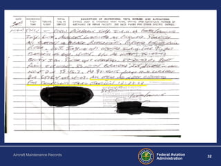 Federal Aviation
Administration
32Aircraft Maintenance Records
 