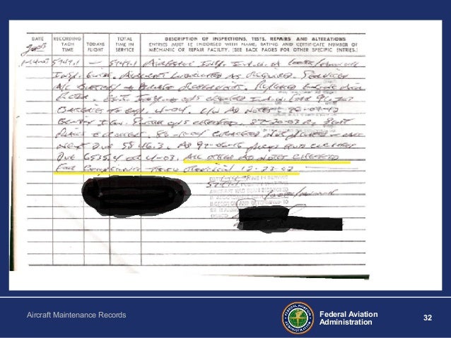 aircraft maintenance records and airworthiness directives for general