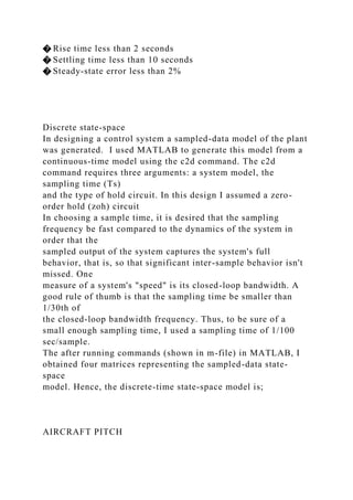 AIRCRAFT PITCH EECE 682 Computer Control Of Dynamic.docx