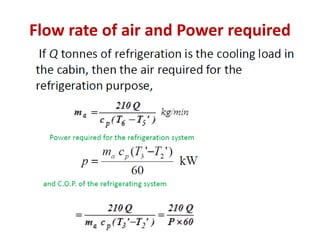 Flow rate of air and Power required
 
