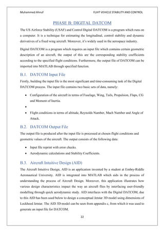 Datcom Software FLIGHT VEHICLE DESIGN THESIS REPORT | PDF