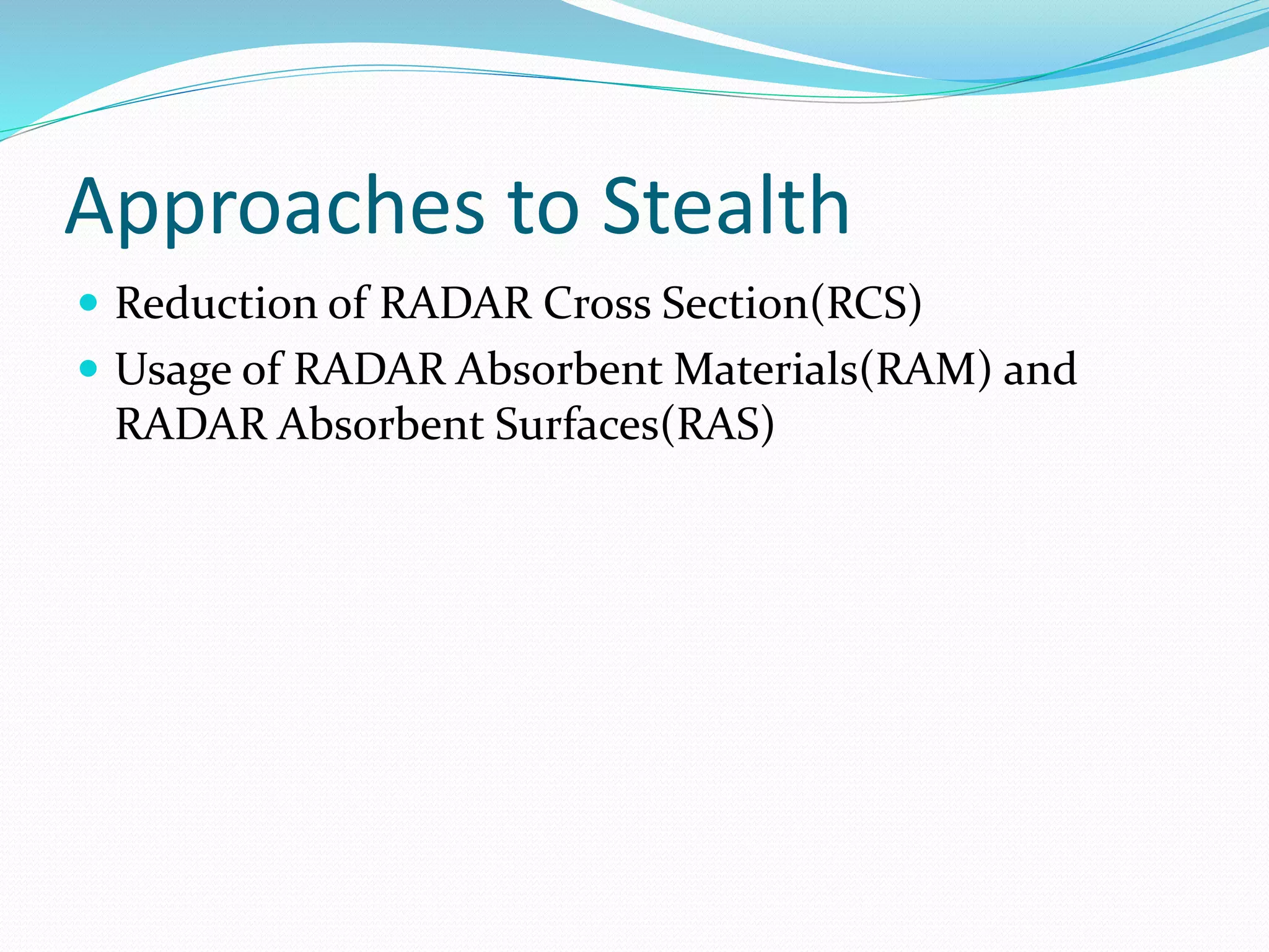 Aircraft Stealth Technology Discussed Ppt