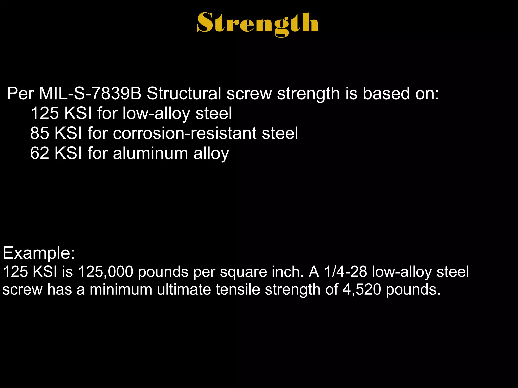 Aircraft Structural Screws PPT