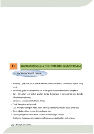 59 |Aircraft Structure 1
INSPEKSI KERUSAKAN PADA STRUKTUR PESAWAT UDARA
-
-
-
-
-
-
-
-
-
B
 