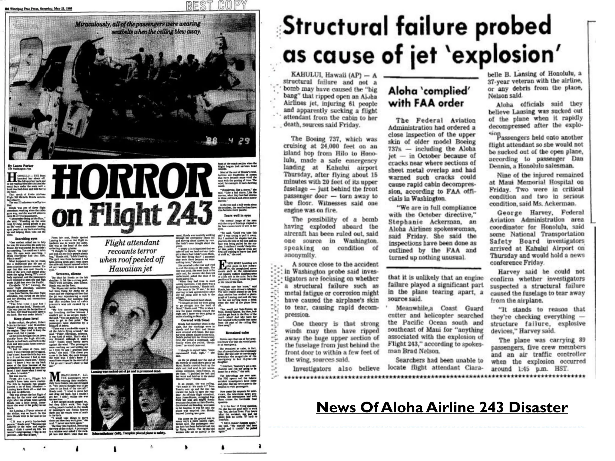 News Of Aloha Airline 243 Disaster
 