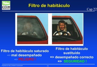 Filtro de habitáculo

Cap 22

Filtro de habitáculo
Filtro de habitáculo saturado
sustituido
=> mal desempañado
=> desempañado correcto
=> PELIGRO !
=> SEGURIDAD !
Propiedad de Valeo, prohibida su reproducción

188

 