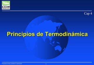 Cap 4

Principios de Termodinámica

Propiedad de Valeo, prohibida su reproducción

19

 