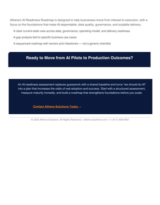 Comprehensive AI Readiness Assessment for Production Success | PDF