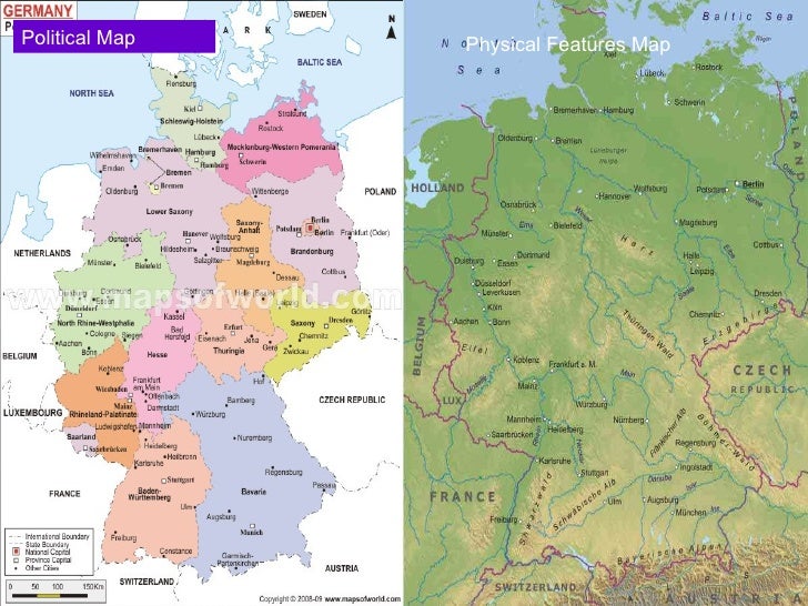 political map physical features map