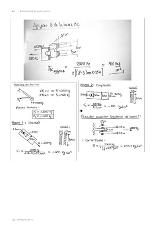 Resistencia de materiales I
Lic. Carlos E. Joo G.
46
➔
 