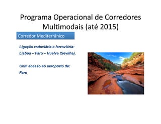 Programa	
  Operacional	
  de	
  Corredores	
  
       Mul[modais	
  (até	
  2015)	
  
Corredor	
  Mediterrânico	
  
 