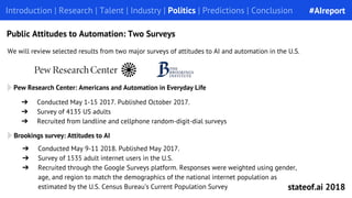 Introduction | Research | Talent | Industry | Politics | Predictions | Conclusion
Public Attitudes to Automation: Two Surv...