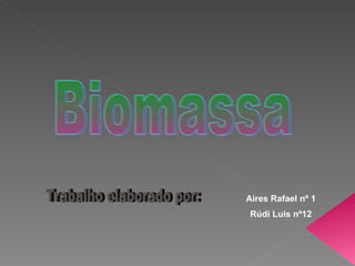 Trabalho elaborado por: Aires Rafael nº 1 Rúdi Luis nº12 Biomassa 