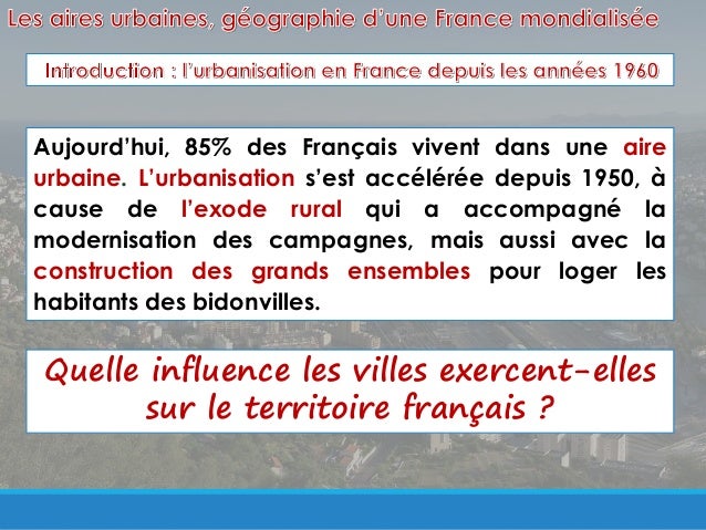 Les aires urbaines
