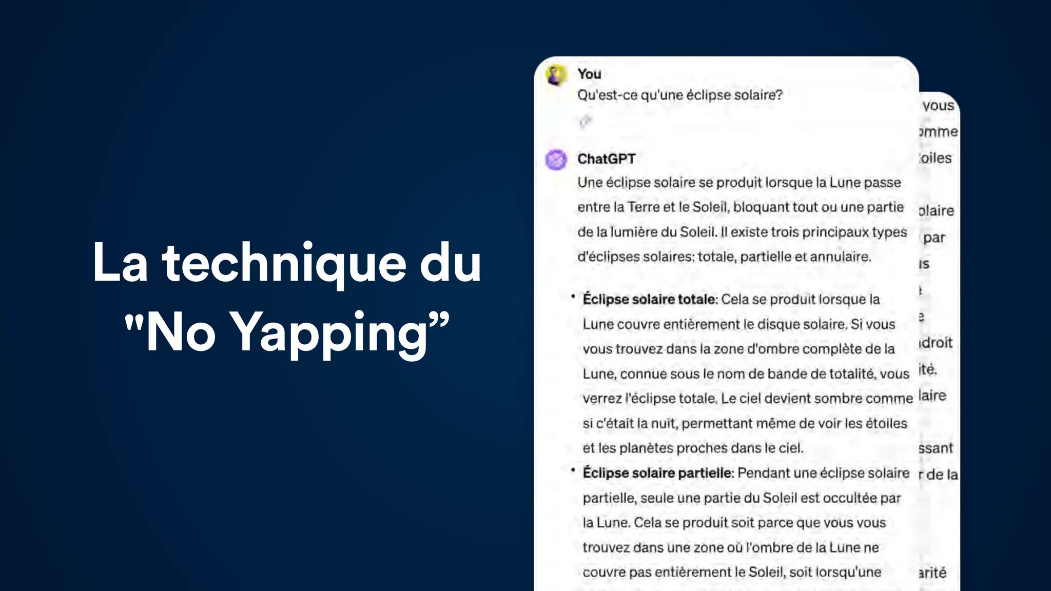 La technique du
"No Yapping”
 
