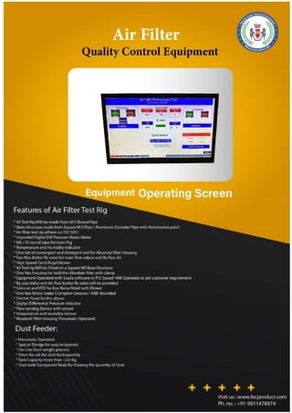 ISO 5011 Air Filter Test Equipment...... PDF
