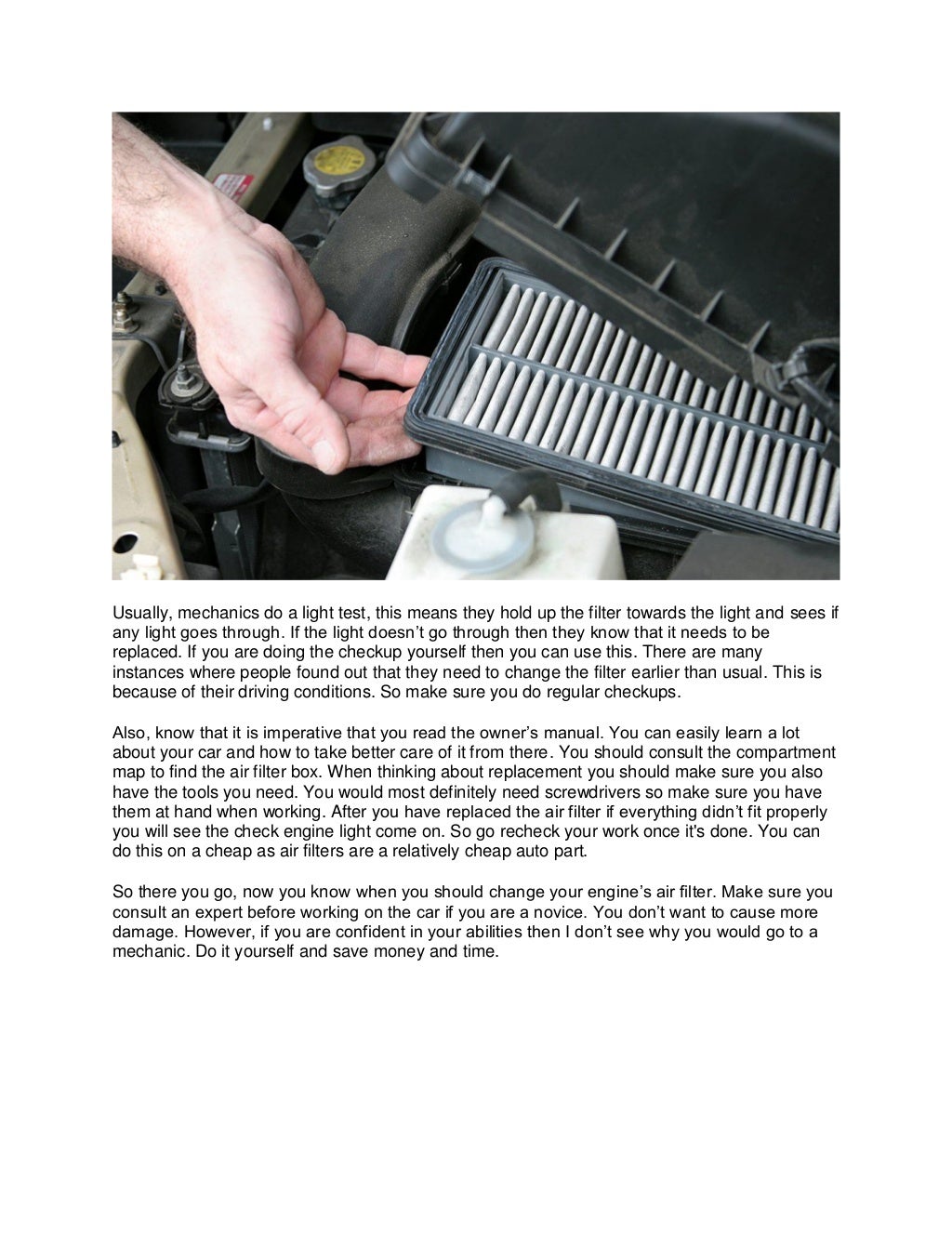 Air filter replacement how often should you change it