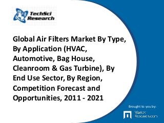 Global Air Filters Market By Type,
By Application (HVAC,
Automotive, Bag House,
Cleanroom & Gas Turbine), By
End Use Sector, By Region,
Competition Forecast and
Opportunities, 2011 - 2021
Brought to you by:
 