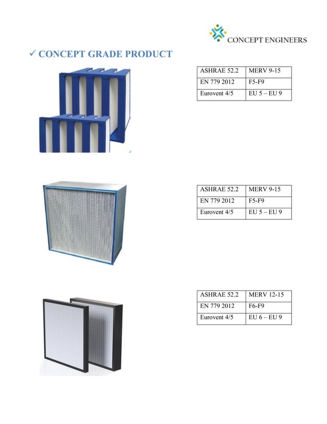 Air Filters Catalog Concept Engineers PDF
