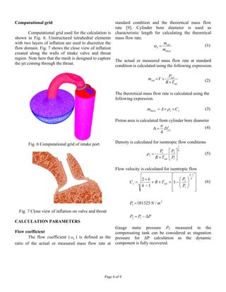 Air flow and charge motion study of engine intake port | PDF