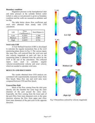 Air flow and charge motion study of engine intake port | PDF