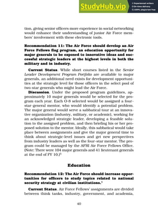 Air Force Leadership Study The Need For Deliberate Development | PDF
