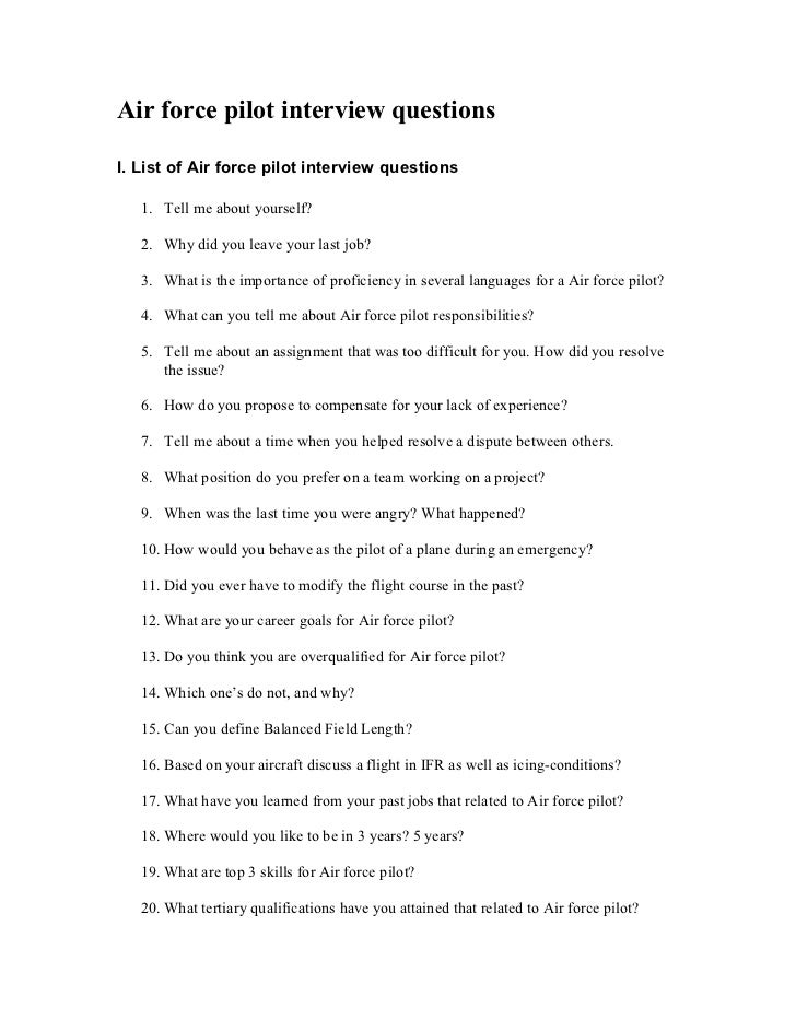 air force questions