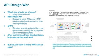 https://cloud.google.com/blog/products/api-management/
understanding-grpc-openapi-and-rest-and-when-to-use-th
em
●
○
●
○
●
○
●
●
 