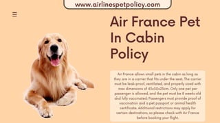AIR FRANCE Pet Policy