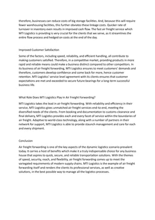 Air Freight Forwarding - An Overview and Key Benefits | PDF