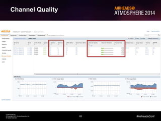 65
CONFIDENTIAL
© Copyright 2014. Aruba Networks, Inc.
All rights reserved
#AirheadsConf
Using Airtime to Troubleshoot RF Problems
Channel Quality
 