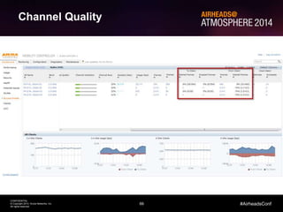 66
CONFIDENTIAL
© Copyright 2014. Aruba Networks, Inc.
All rights reserved
#AirheadsConf
Using Airtime to Troubleshoot RF Problems
Channel Quality
 