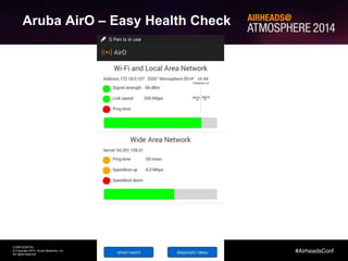 78
CONFIDENTIAL
© Copyright 2014. Aruba Networks, Inc.
All rights reserved
#AirheadsConf
Using Airtime to Troubleshoot RF Problems
Aruba AirO – Easy Health Check
 