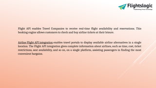 Airline API Integration | Flight API Supplier | PPTX