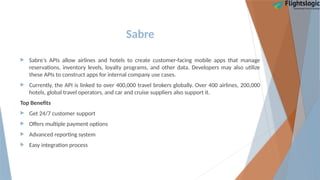Sabre Program Airline Flight API Integration | Flight API Supplier | PPTX