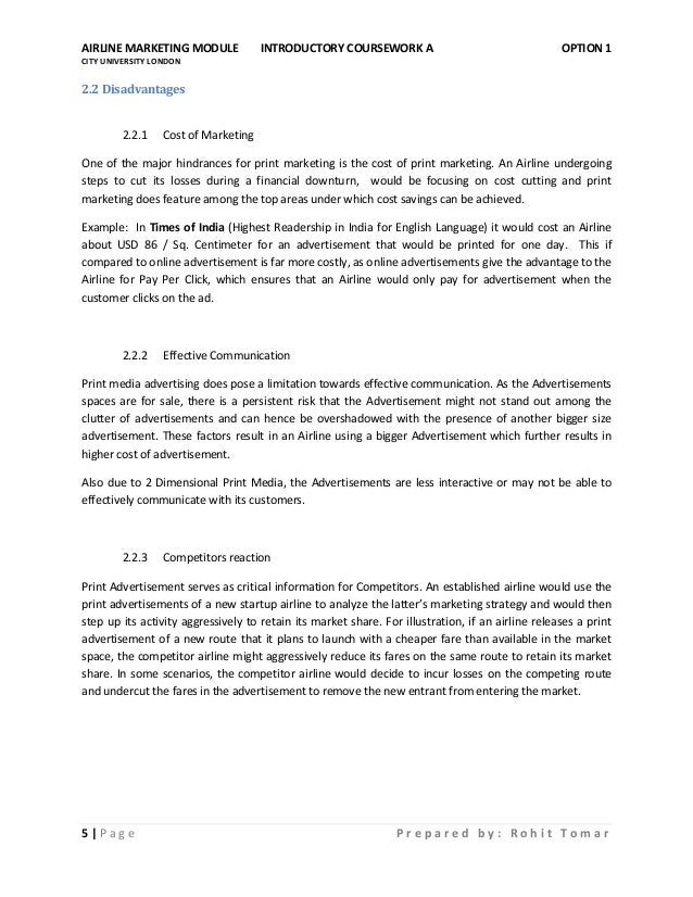 Airline marketing dissertation
