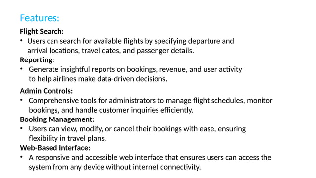 AIRLINE RESERVATION SYSTEM USING JAVA... | PPTX | Web Development ...