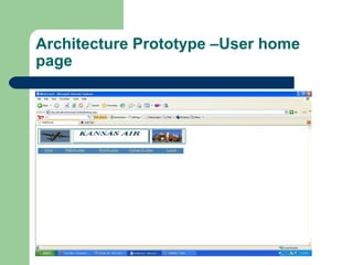 Architecture Prototype –User home
page
 