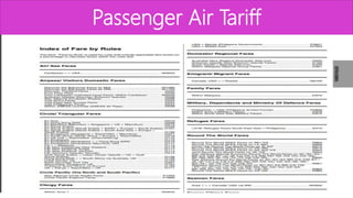 Passenger Air Tariff
 