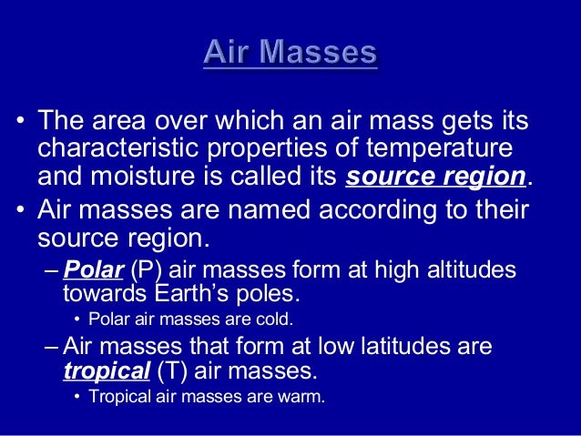 air masses and fronts how do air masses form