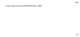 106
europea Registrazione No. 002610329-0001 to 0007.
 