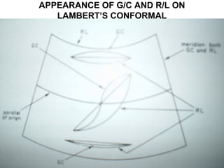 APPEARANCE OF G/C AND R/L ON
LAMBERT’S CONFORMAL
 