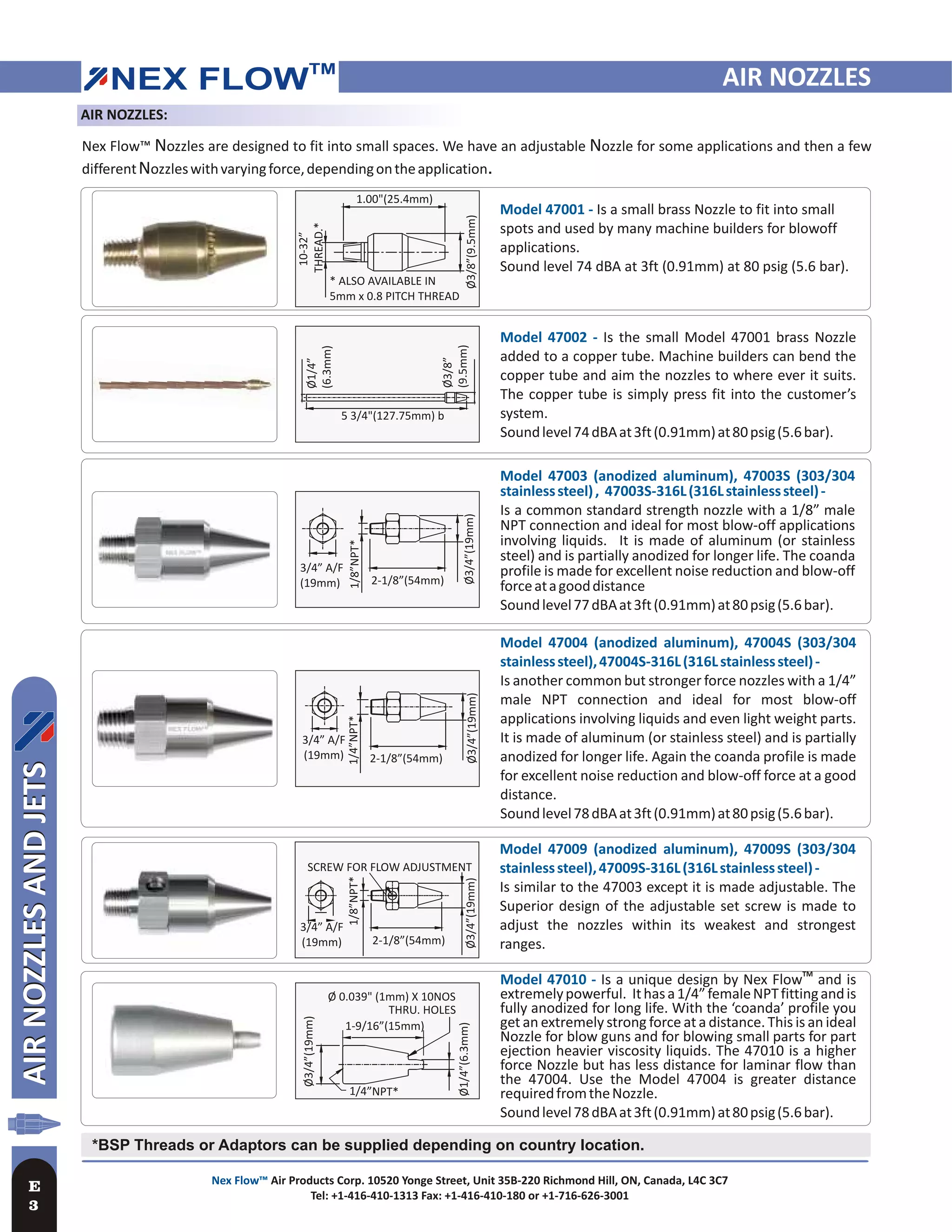 NexFlow Air Nozzles and Jets | PDF