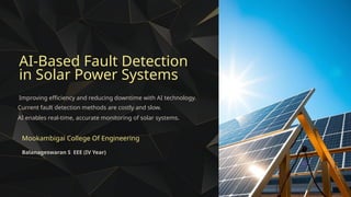 AI-Based Fault Detection in Solar Power Systems for Enhanced Efficiency ...
