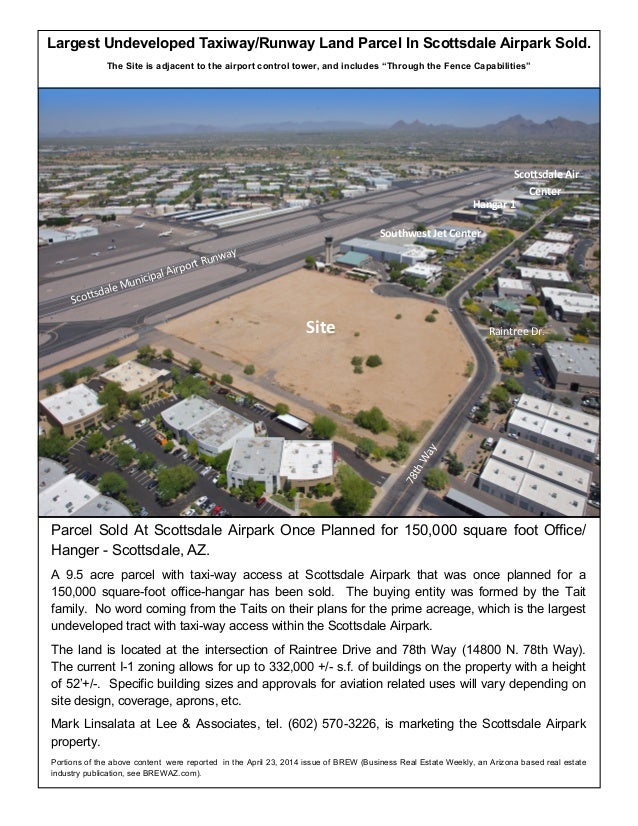 Largest Taxiway Land Parcel in Scottsdale Airpark Sold