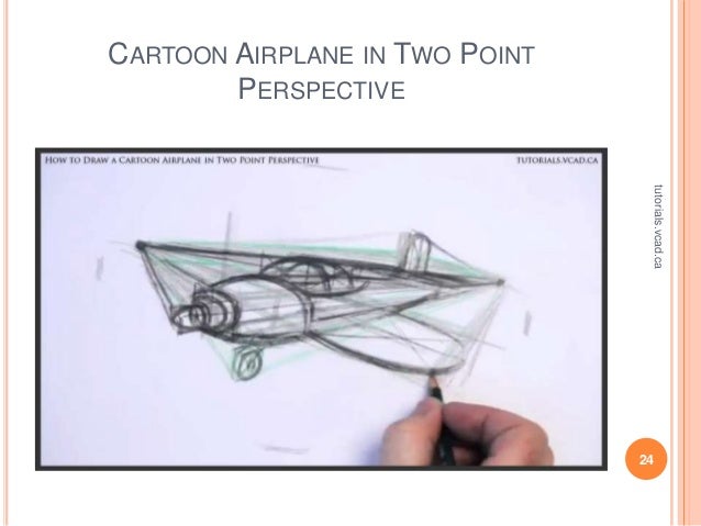 Airplane in two point perspective drawing tutorial